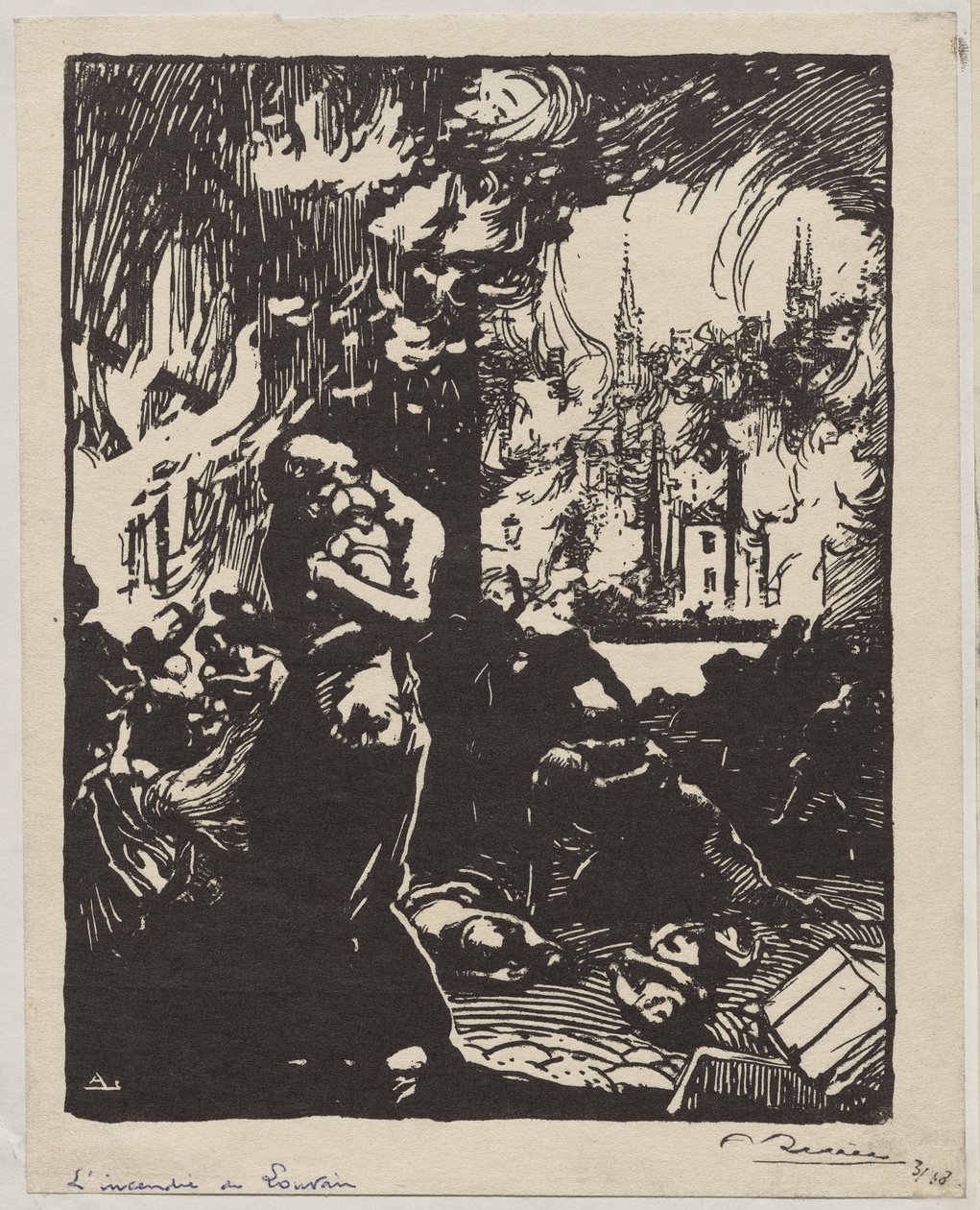 El fuego de Lovaina de Auguste Louis Lepère