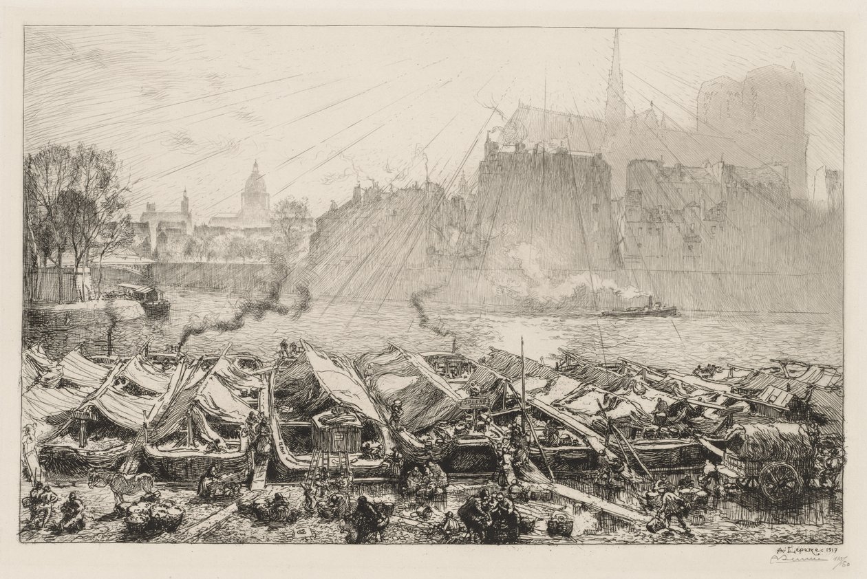 Le Grande Marché aux Pommes, 1917 de Auguste Louis Lepère