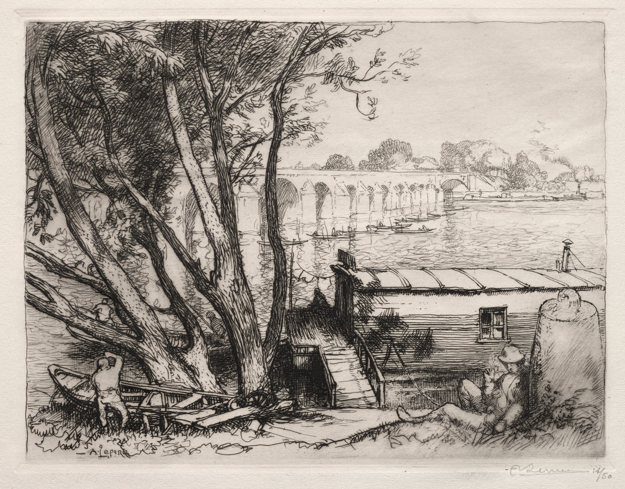 El puente de Poissy de Auguste Louis Lepère