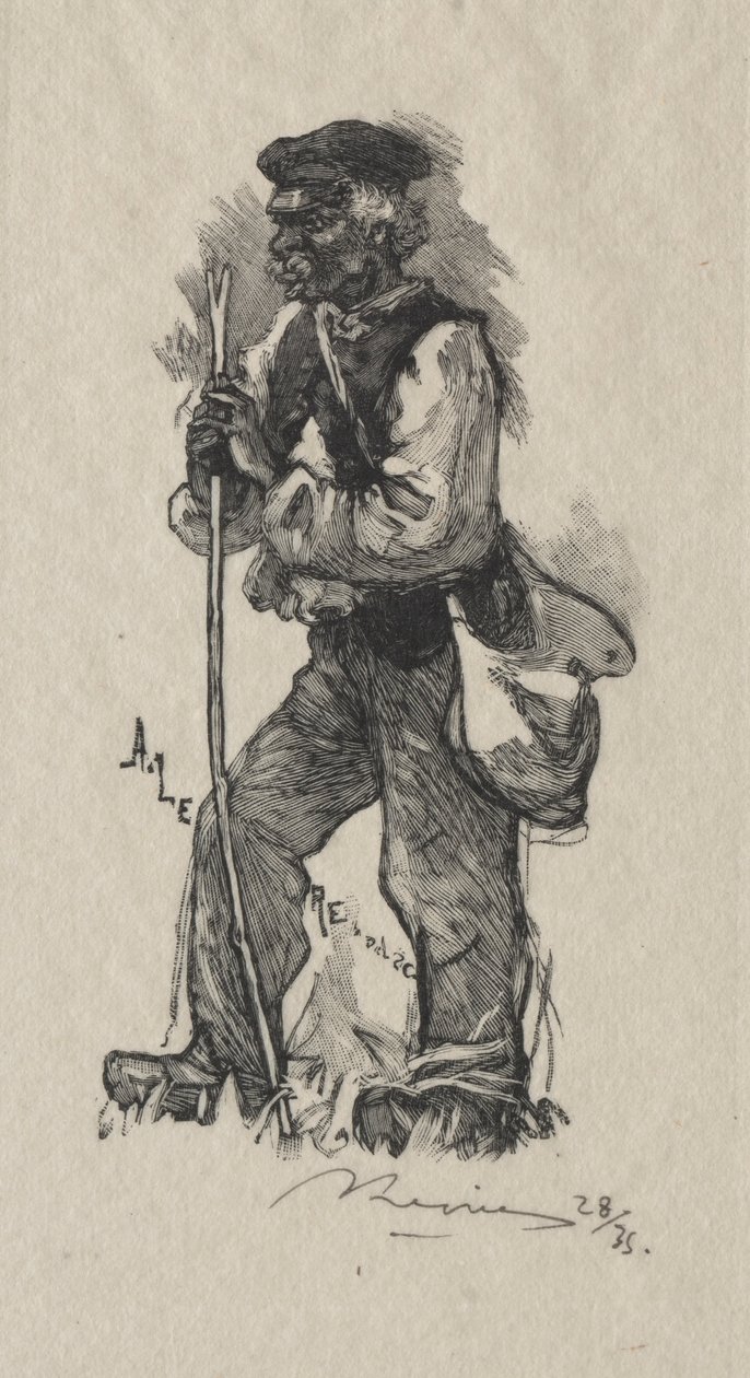 El cazador de serpientes, 1889 de Auguste Louis Lepère