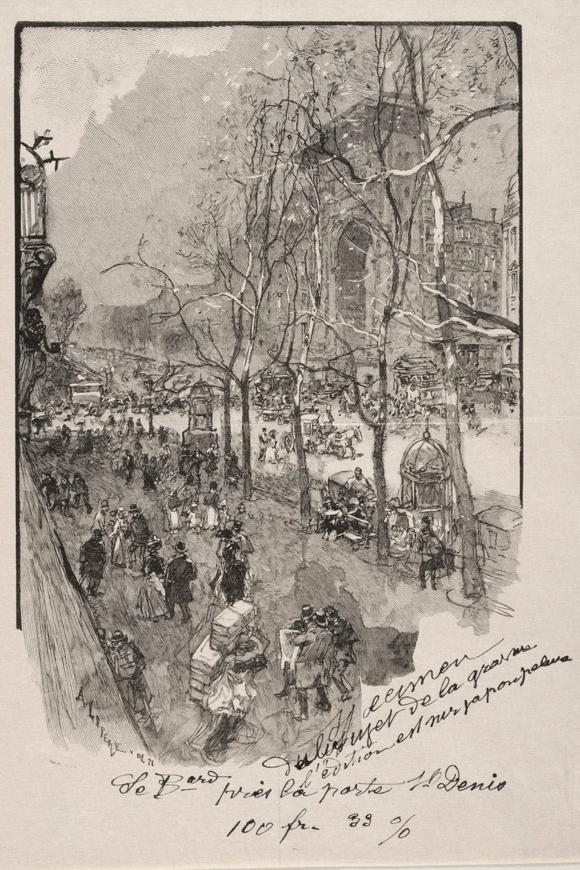 Los bulevares, cerca de la Puerta St. Denis de Auguste Louis Lepère