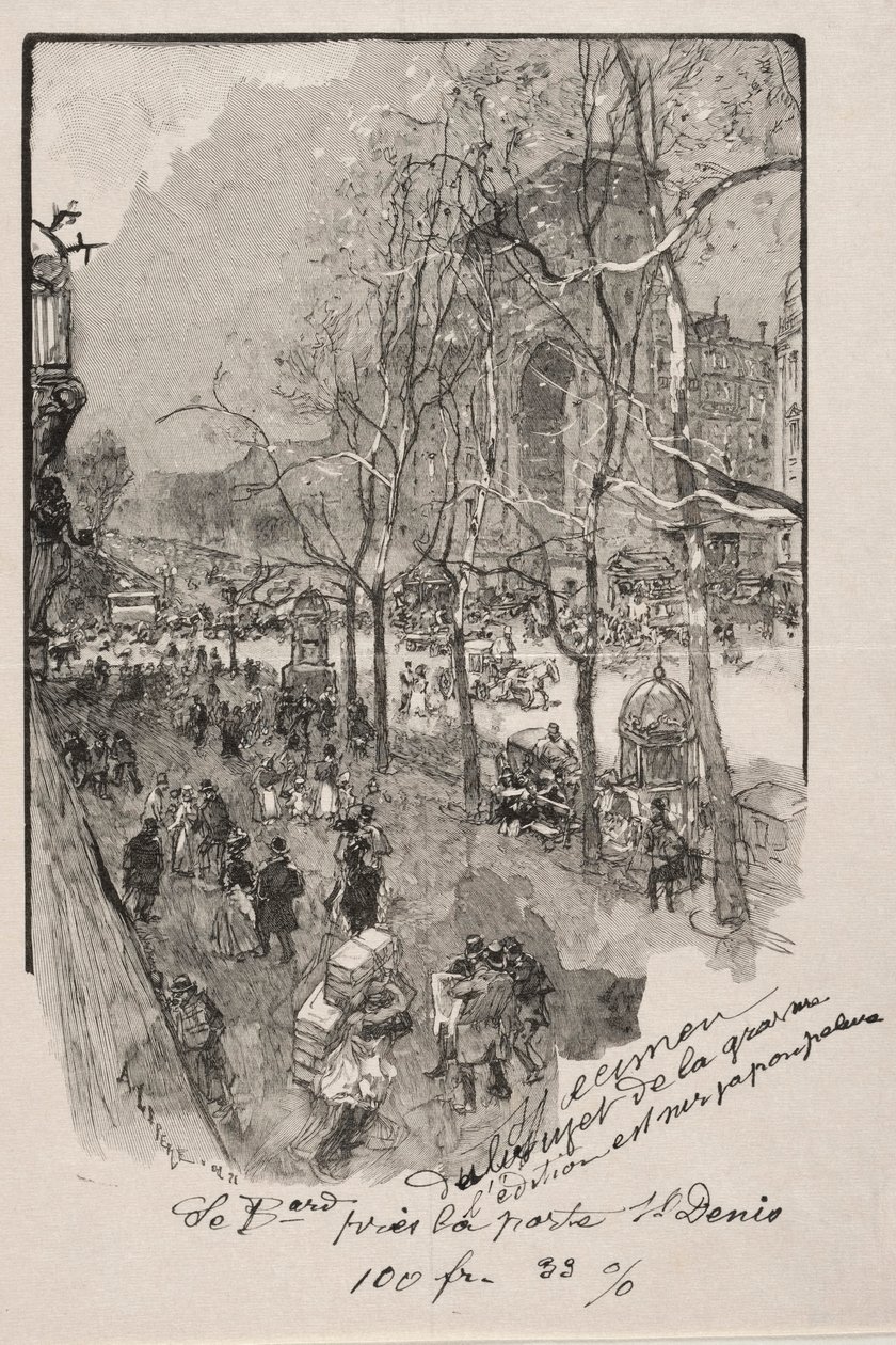 Los bulevares, cerca de la Puerta St. Denis de Auguste Louis Lepère