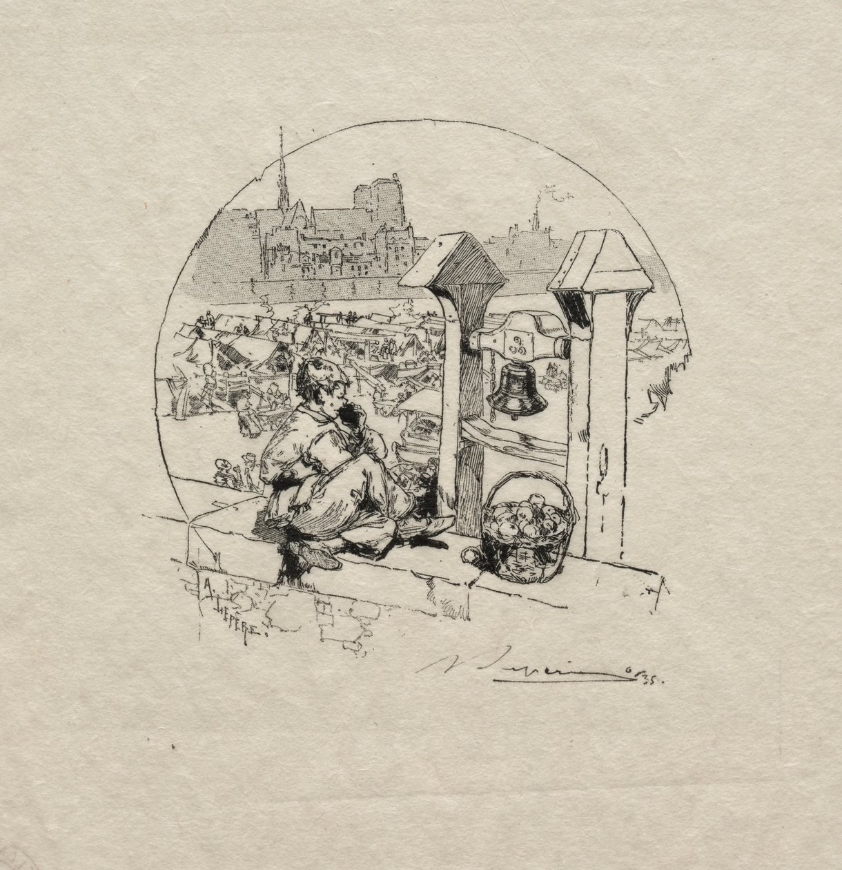 Mercado de Manzanas, No. 2 de Auguste Louis Lepère
