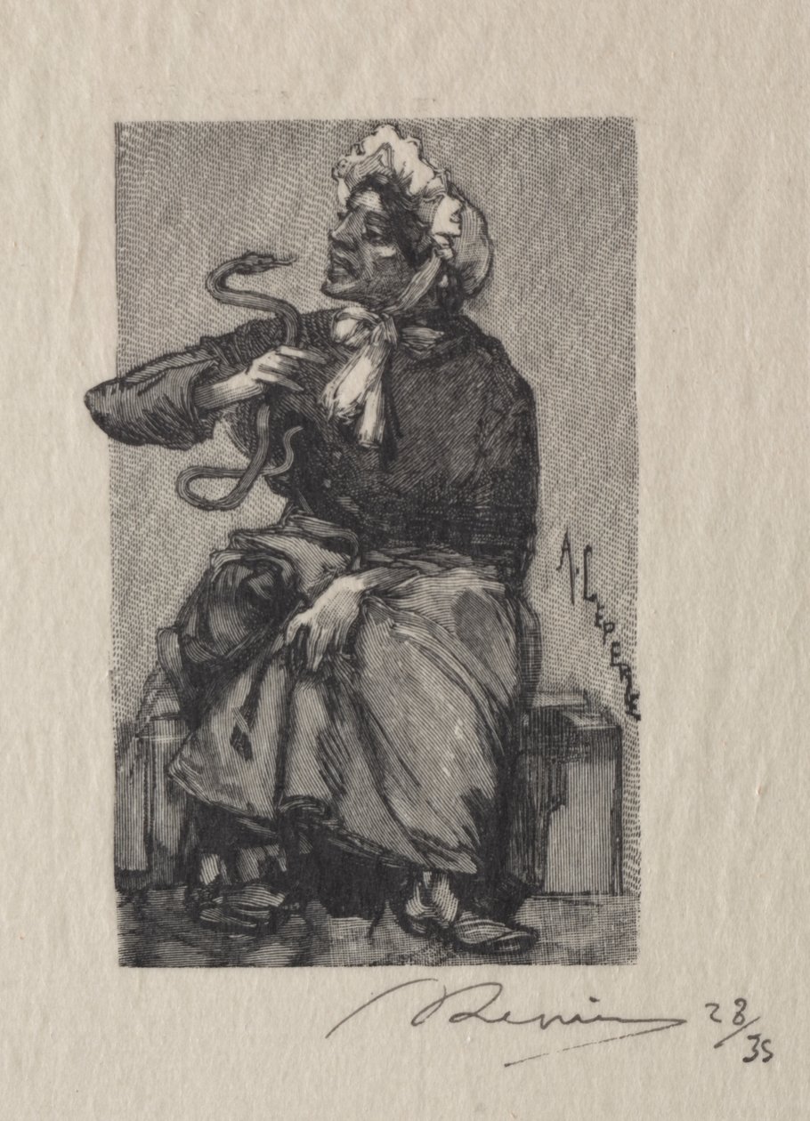 Vendedora de Serpientes de Auguste Louis Lepère