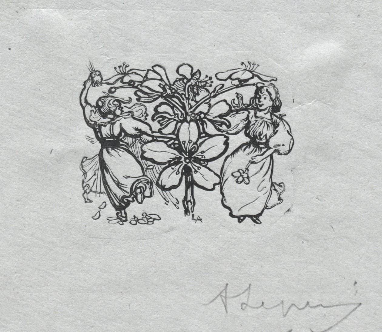 Almanaque de París, 1897: Pie de Página, Primavera de Auguste Louis Lepère