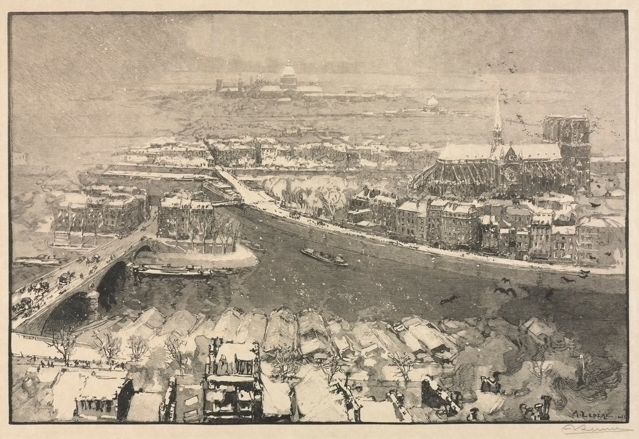 París bajo la nieve de Auguste Louis Lepère