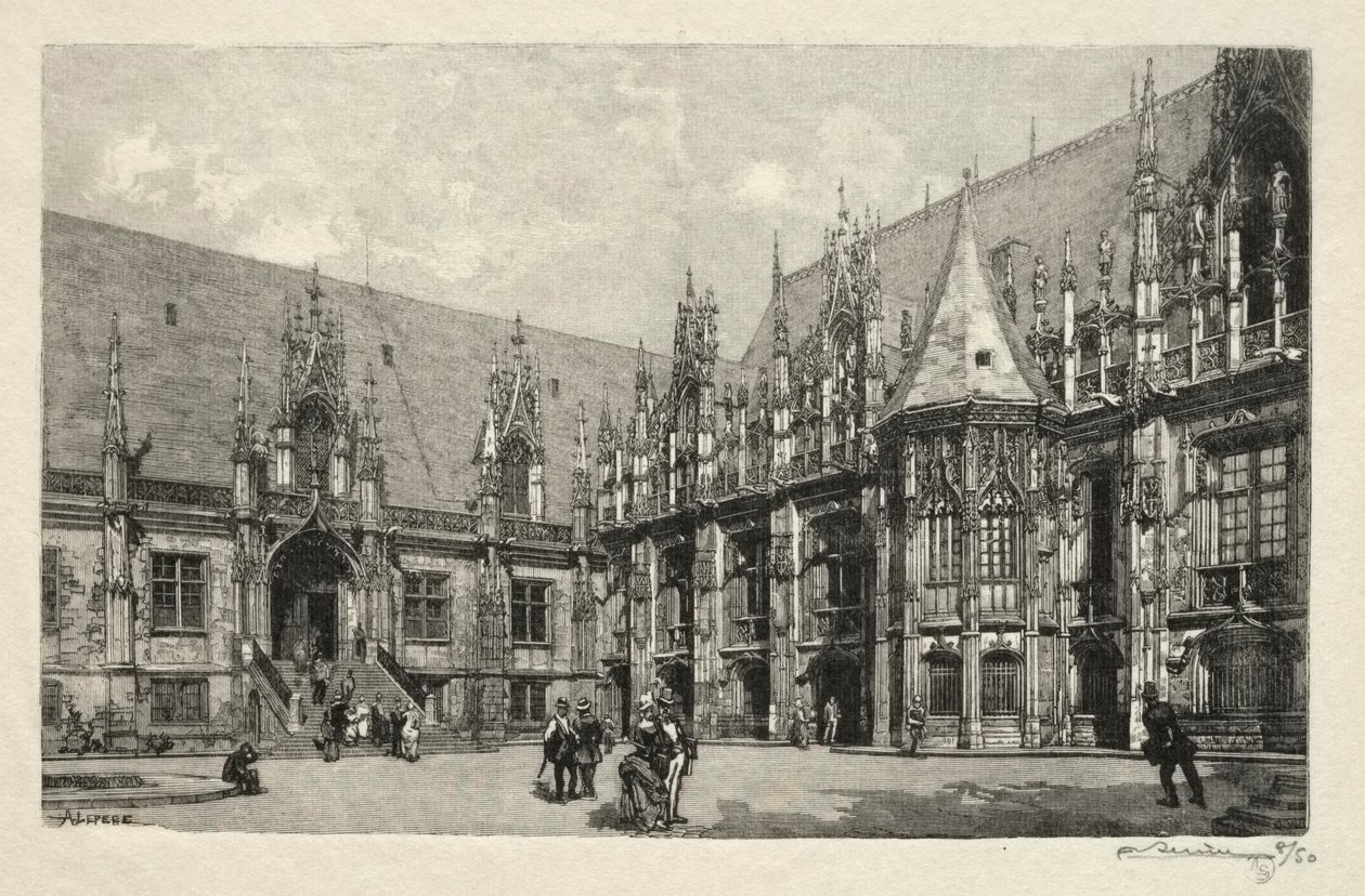 Rouen Illustré: El Palacio de Justicia de Auguste Louis Lepère