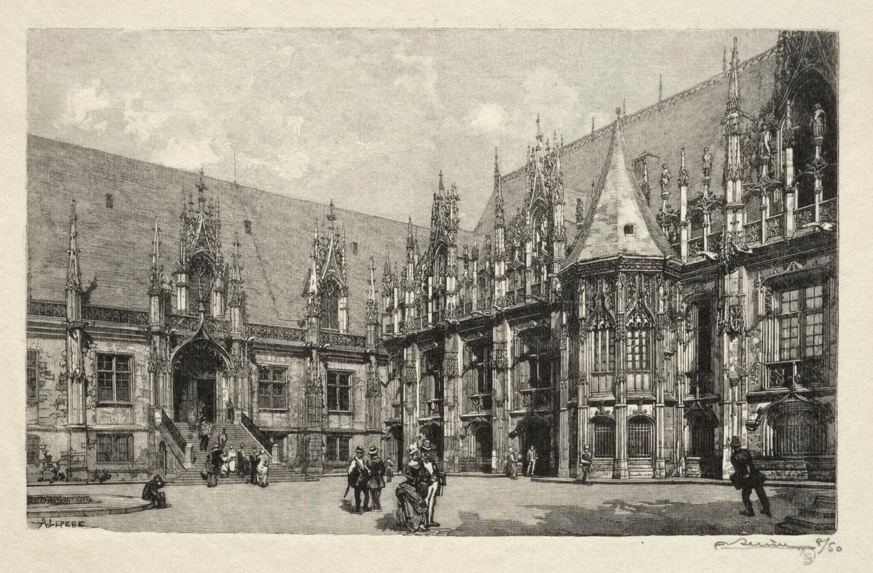 Rouen Illustré: Le Palais du Justice, 1896 de Auguste Louis Lepère