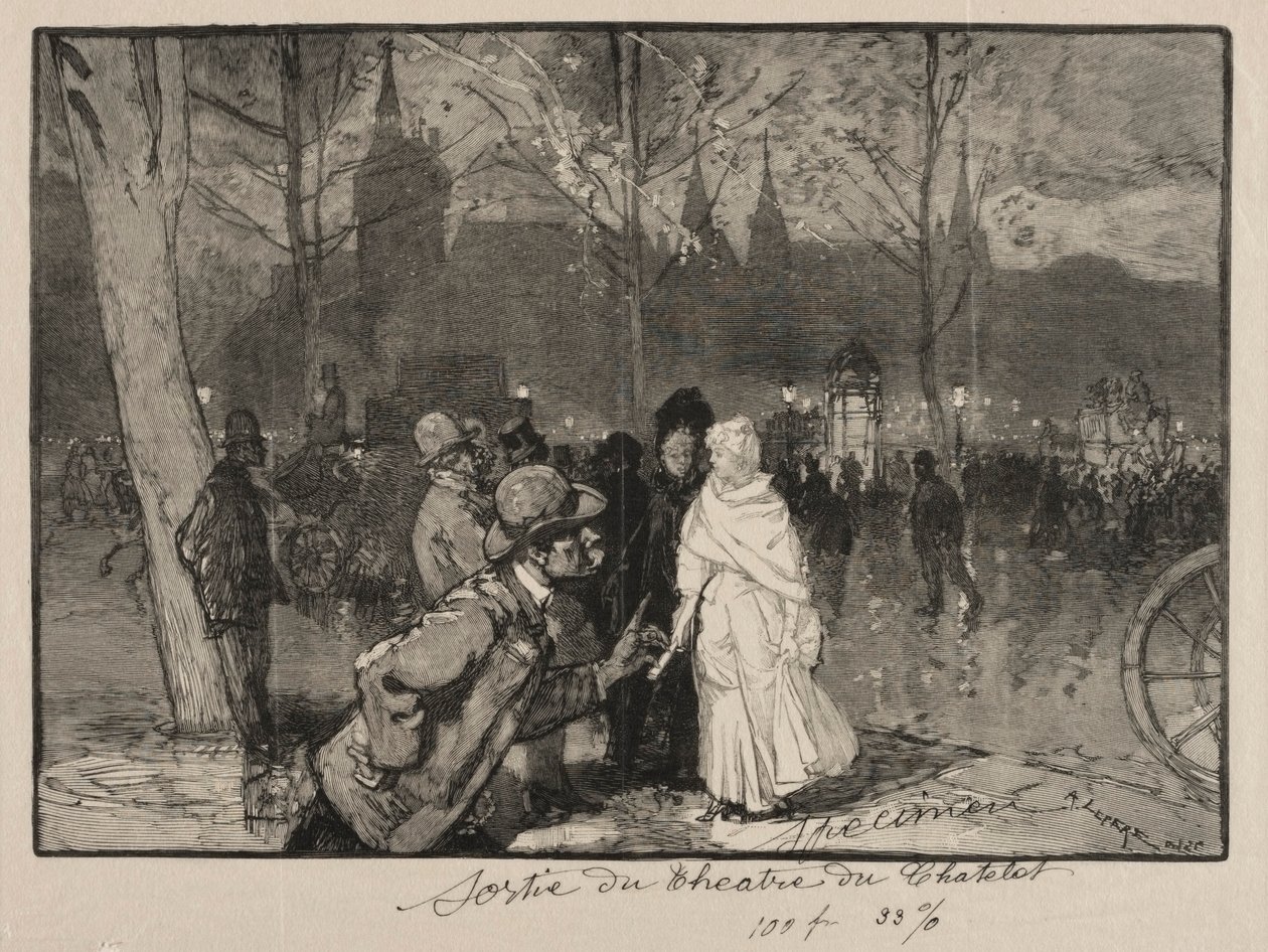 Salida del Teatro del Chatelet de Auguste Louis Lepère