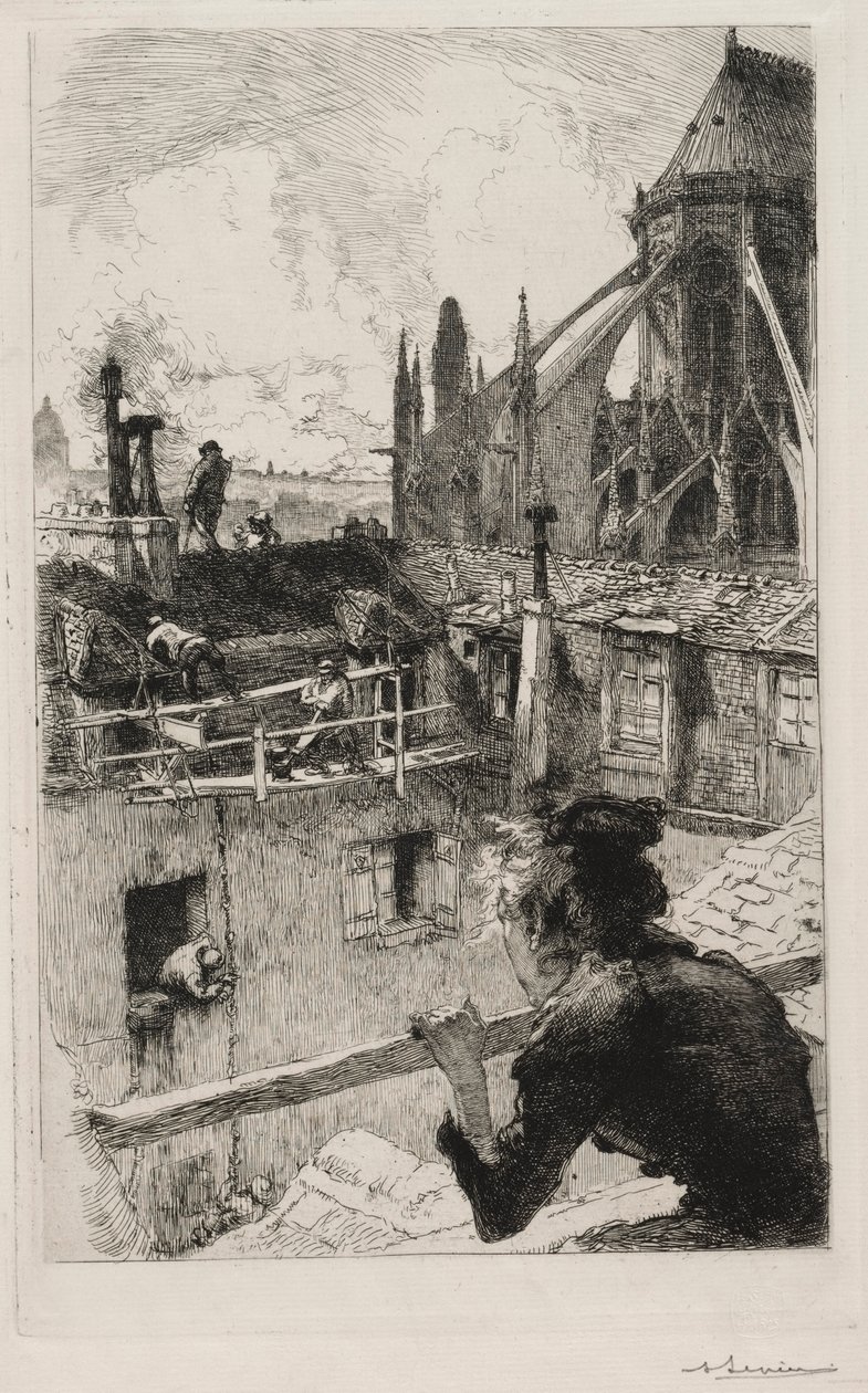 Sobre los tejados cerca de Notre Dame de Auguste Louis Lepère