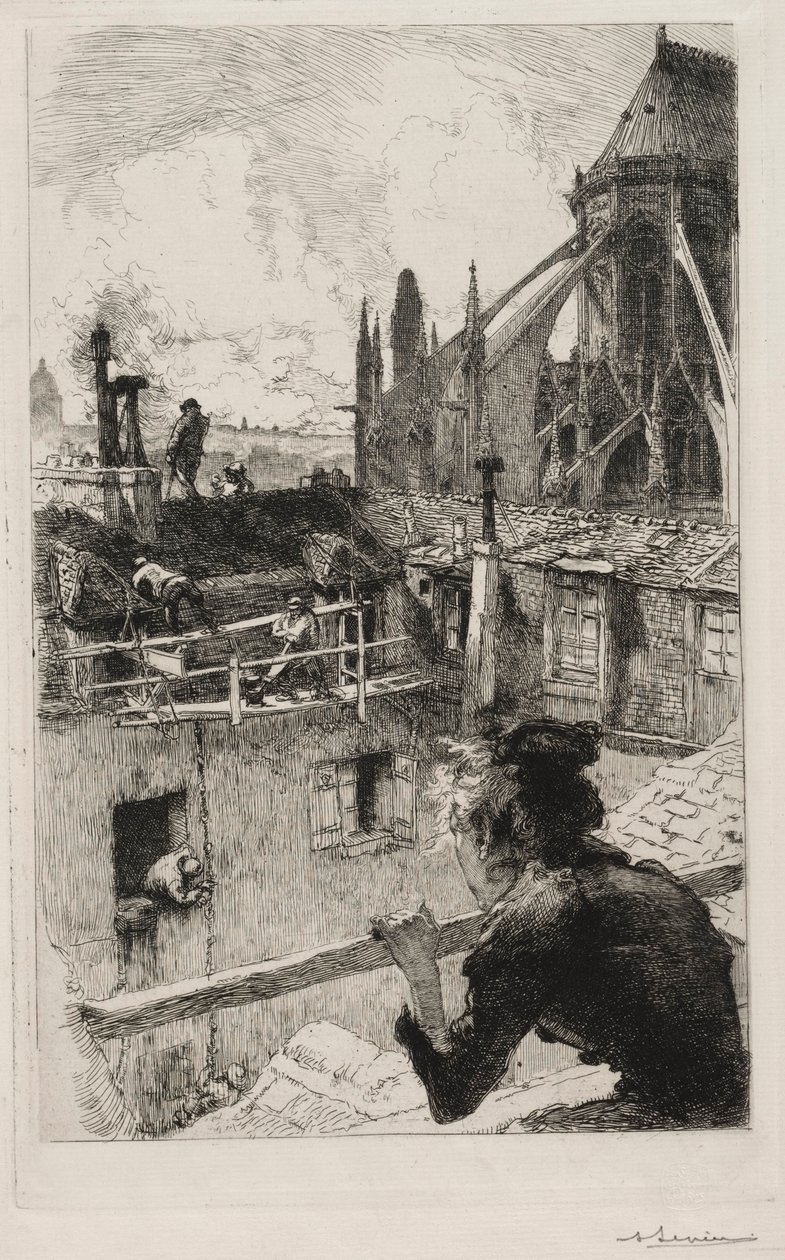 Sobre los Tejados cerca de Notre Dame, 1893 de Auguste Louis Lepère