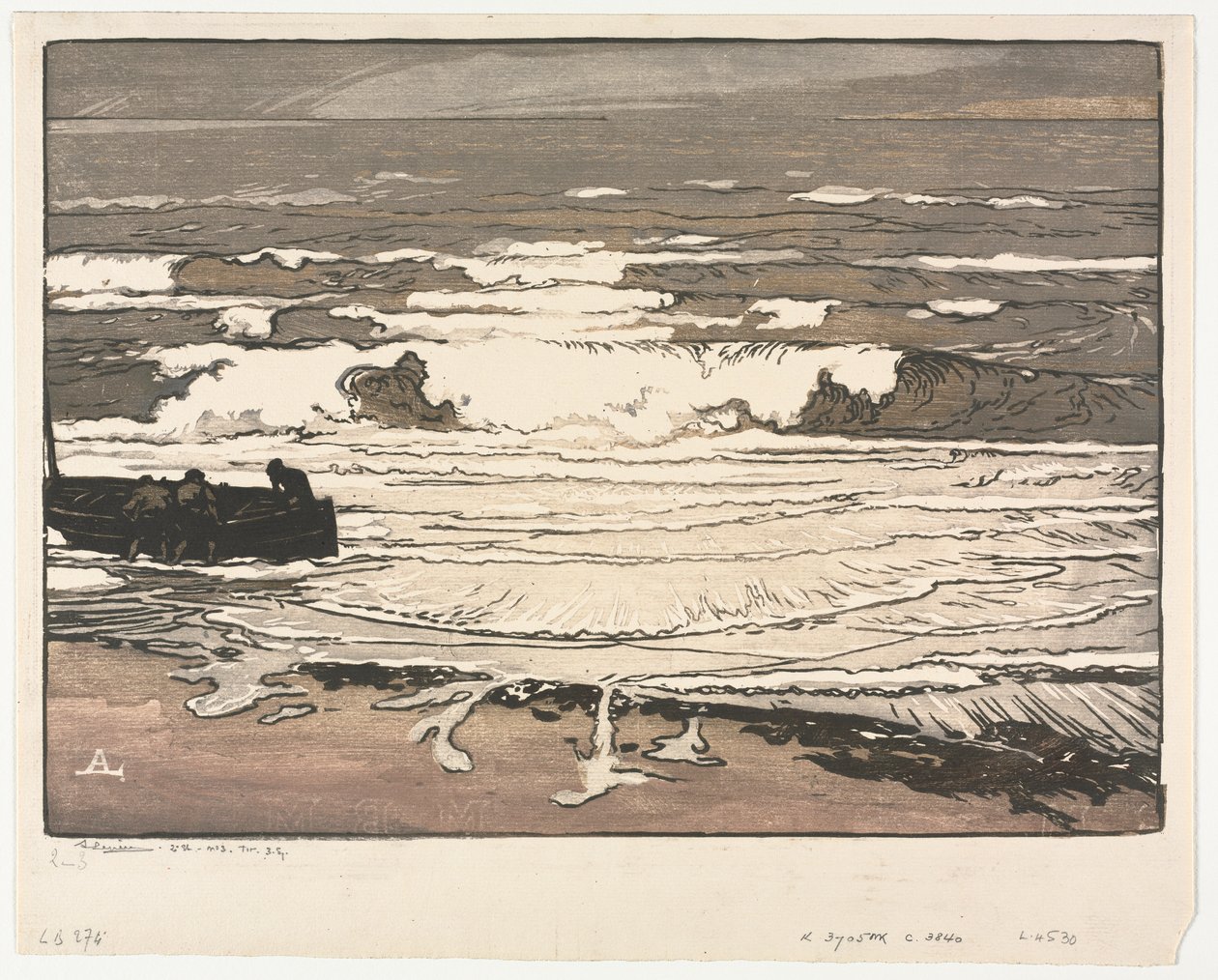 Las olas rompientes, marea de septiembre de 1901 de Auguste Louis Lepère