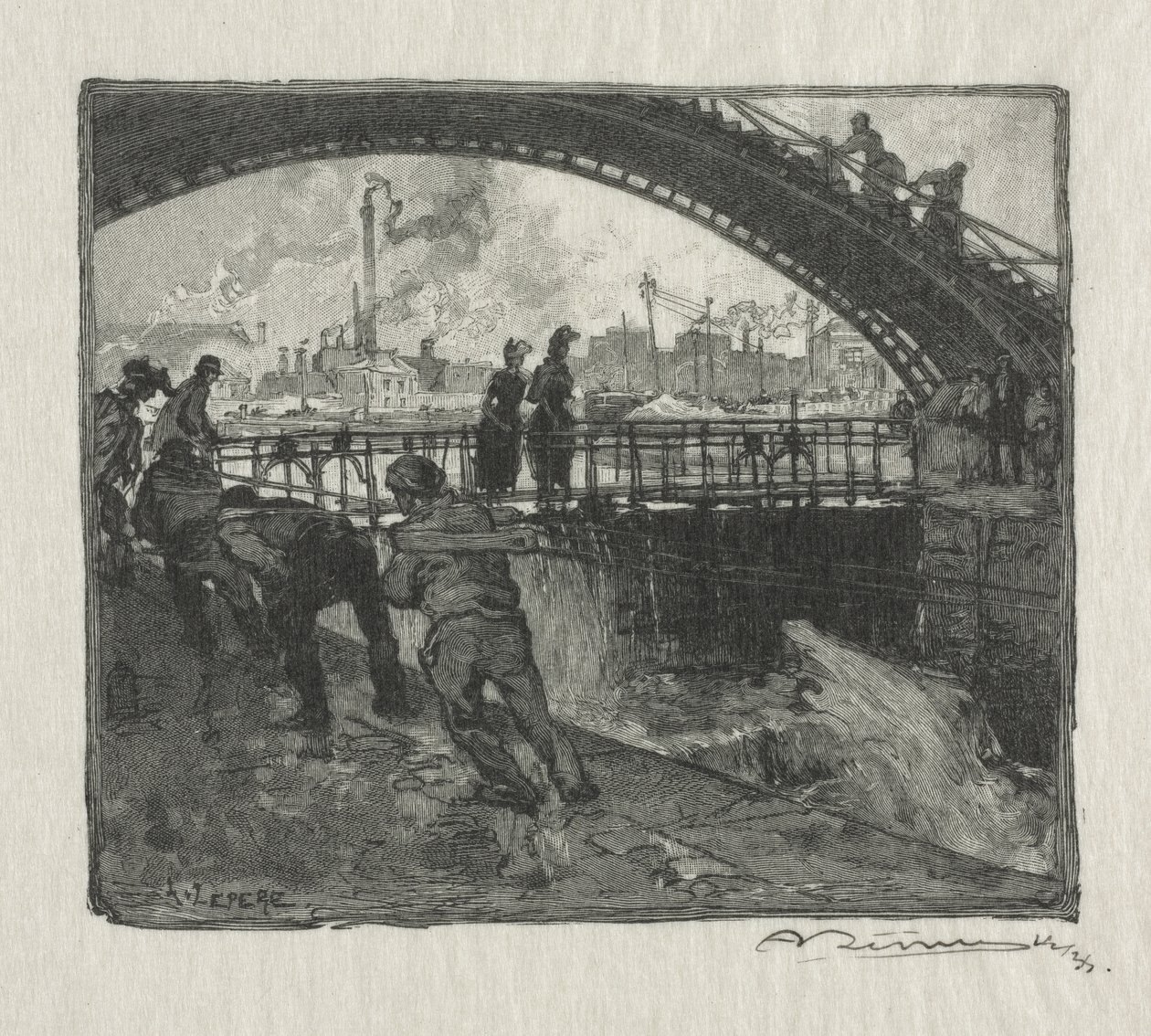 La esclusa del canal de San Martín de Auguste Louis Lepère