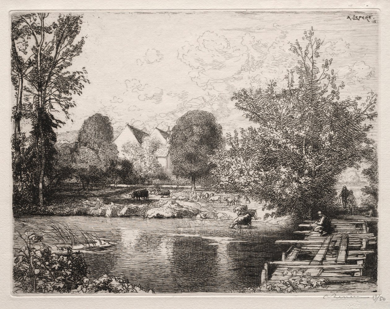 El Viejo Puente Peatonal, 1915 de Auguste Louis Lepère