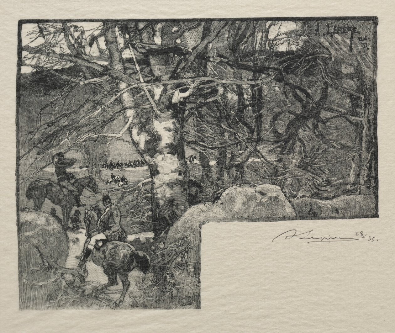 Una caza en Mont Gerard de Auguste Louis Lepère