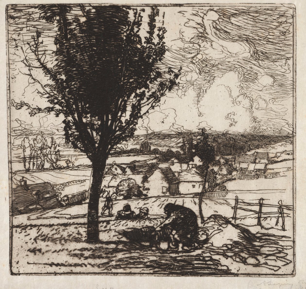 Vista de Jouy-le-Moutier, 1893 de Auguste Louis Lepère