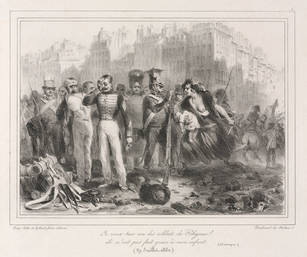 Álbum de 1831: Quiero matar a uno de los soldados de Polignac. No perdonaron a mi niño (Histórico) de Auguste Raffet