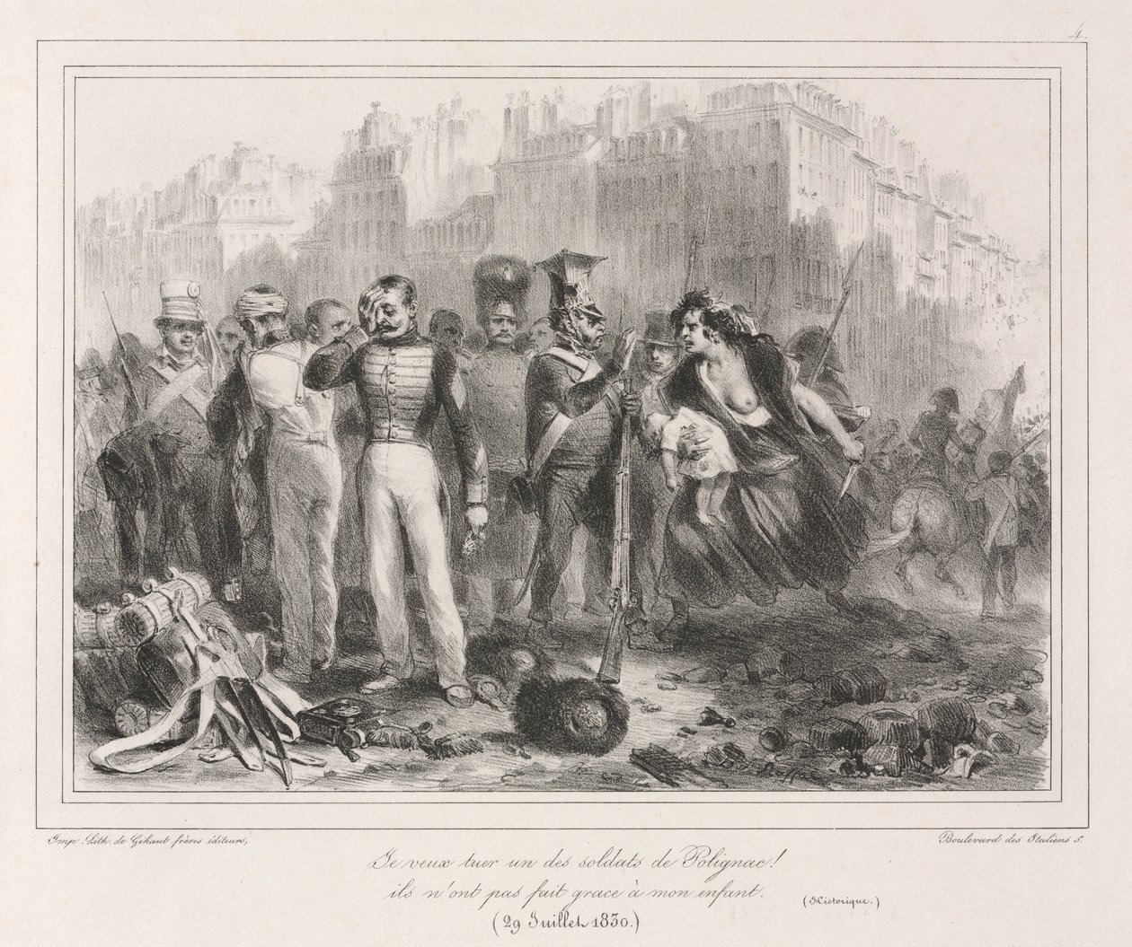 Álbum de 1831: Quiero matar a uno de los soldados de Polignac. No perdonaron a mi hijo Histórico, 18 de Auguste Raffet