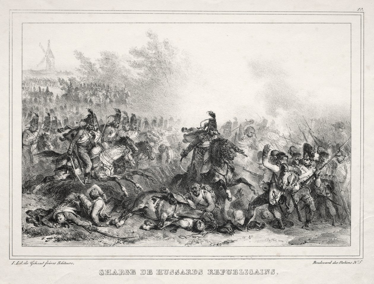 Álbum para 1833: Carga de Húsares Republicanos de Auguste Raffet