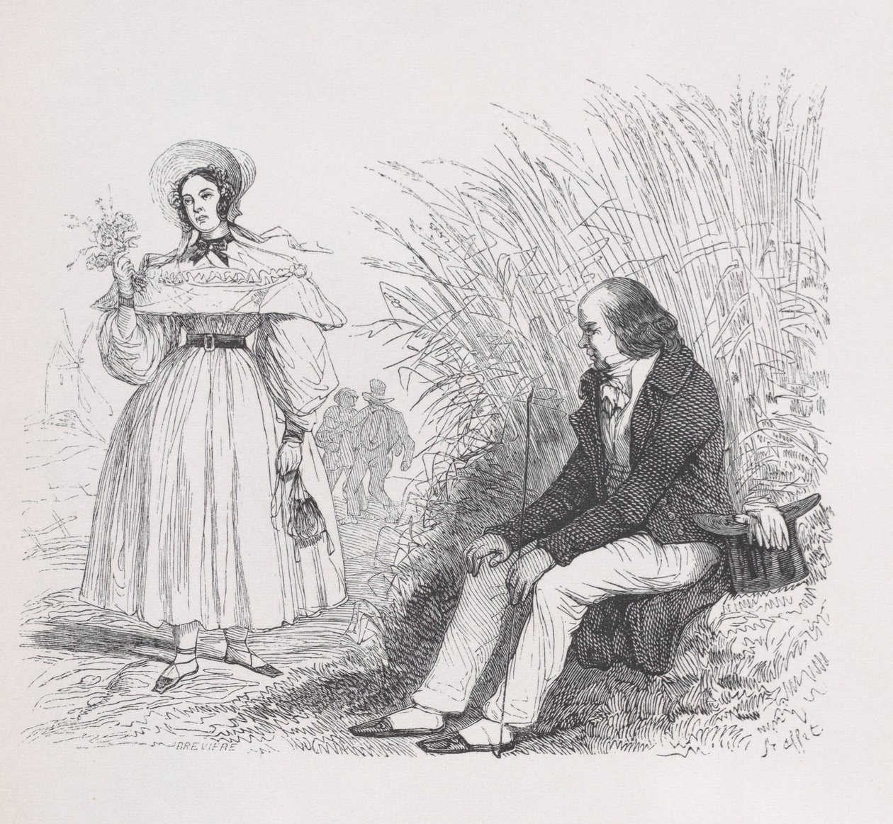 La hija del pueblo de Las obras completas de Béranger, 1836 de Auguste Raffet