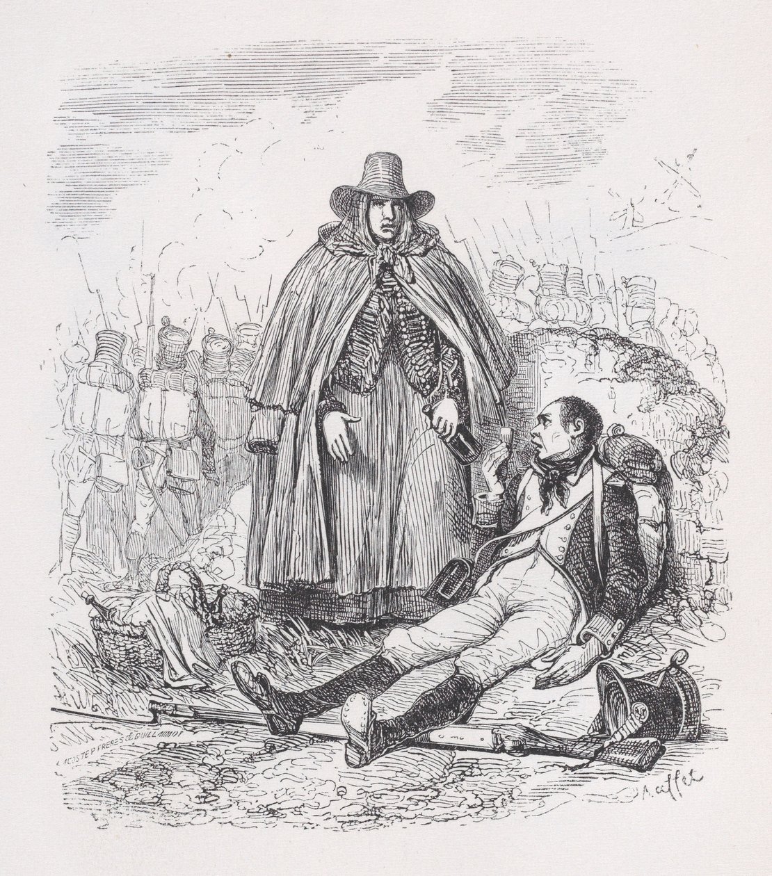 La Vivandière de Las obras completas de Béranger, 1836 de Auguste Raffet