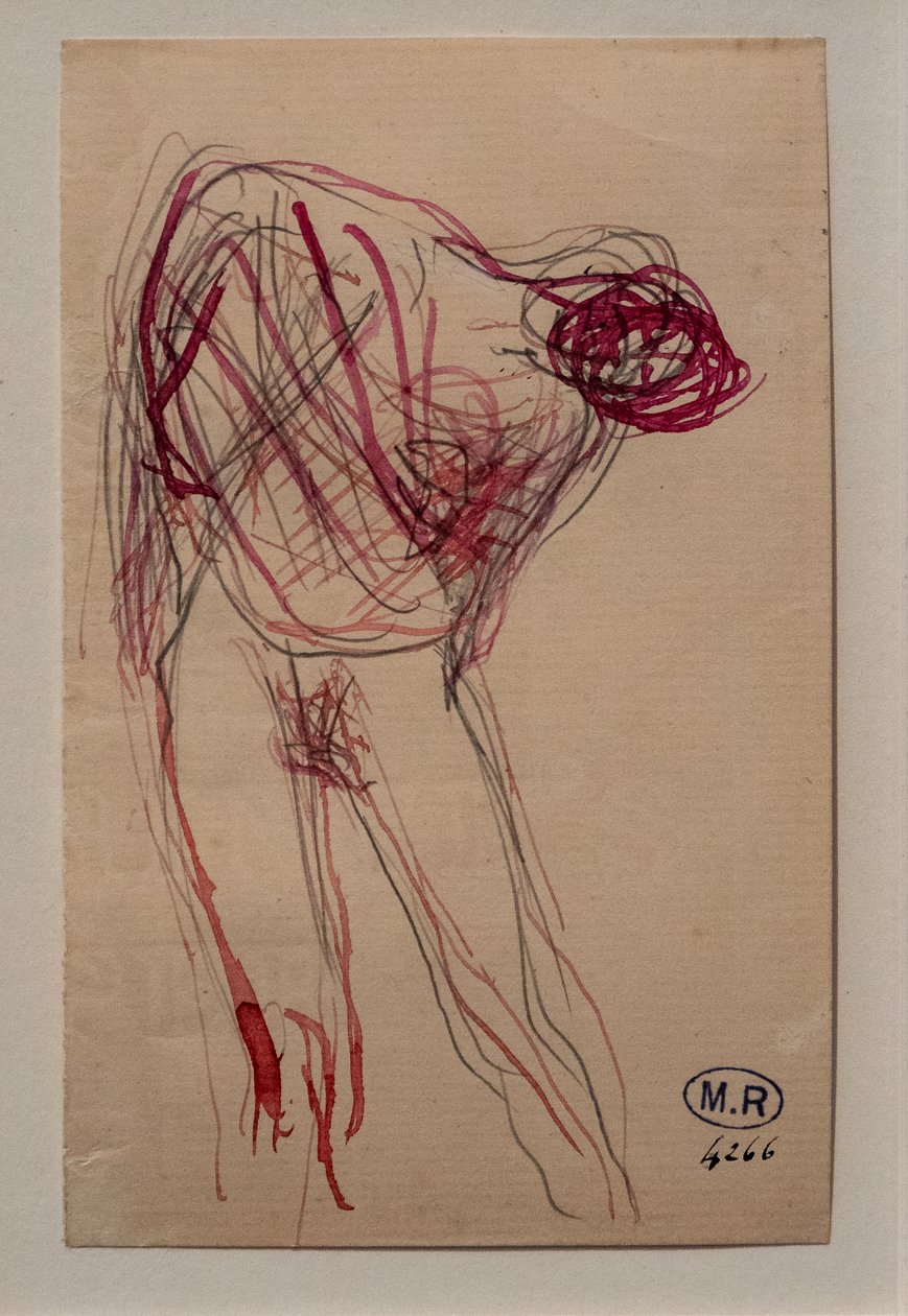 Mujer semidesnuda, inclinada hacia la derecha de Auguste Rodin