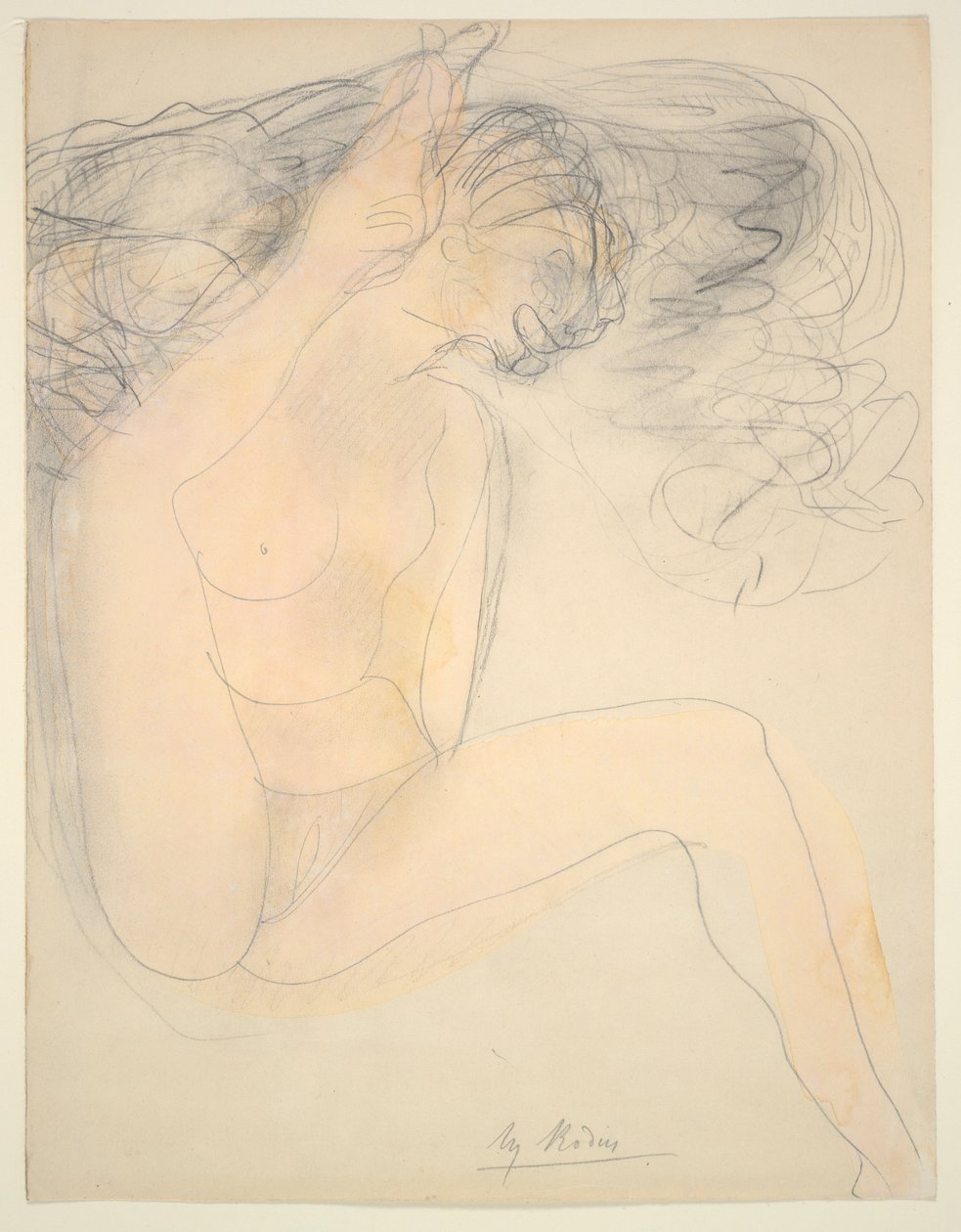 Desnudo - talón en la oreja de Auguste Rodin