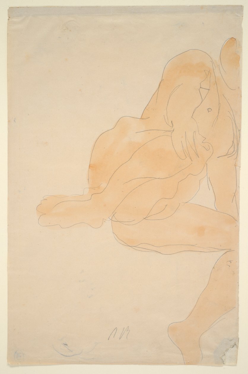 Sentado desnudo, rodilla levantada de Auguste Rodin