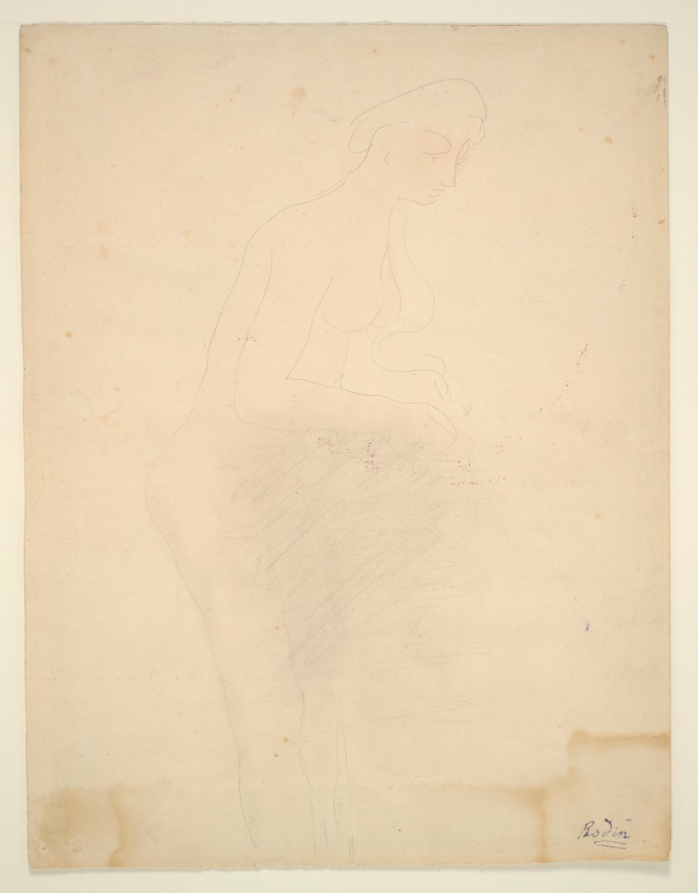 Desnudo de pie, perfil derecho de Auguste Rodin