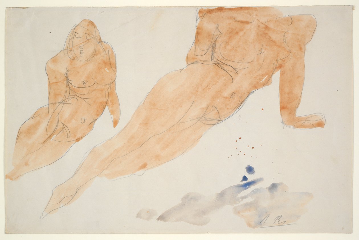 dos desnudos reclinados de Auguste Rodin