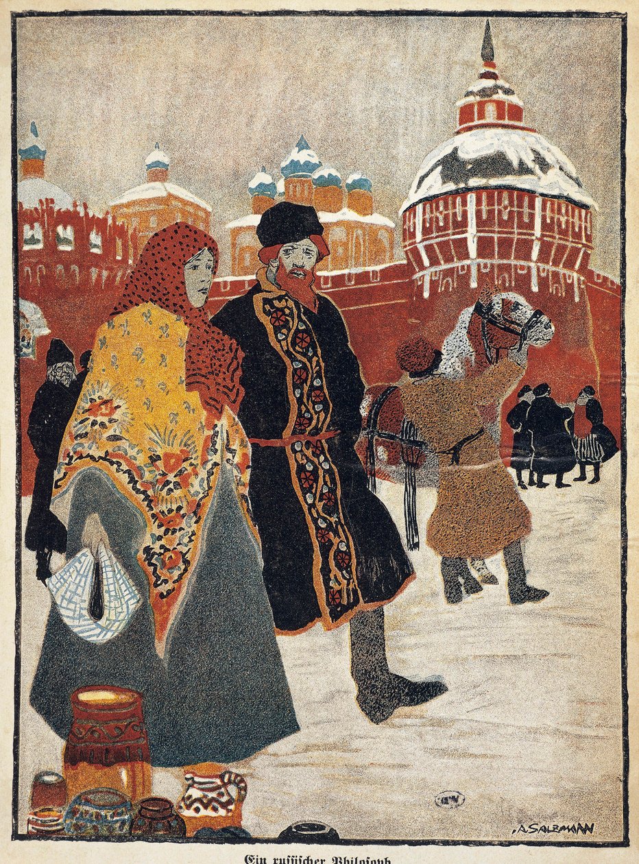 Francia, París, Vista de la Plaza Roja de Moscú, ilustración de A. Salzmann de Auguste Salzmann