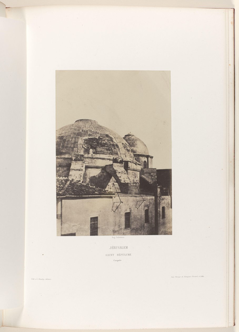 Cúpula de la Iglesia del Santo Sepulcro en Jerusalén Jerusalén. San Sepulcro. Coupole (título sobre objeto) de Auguste Salzmann