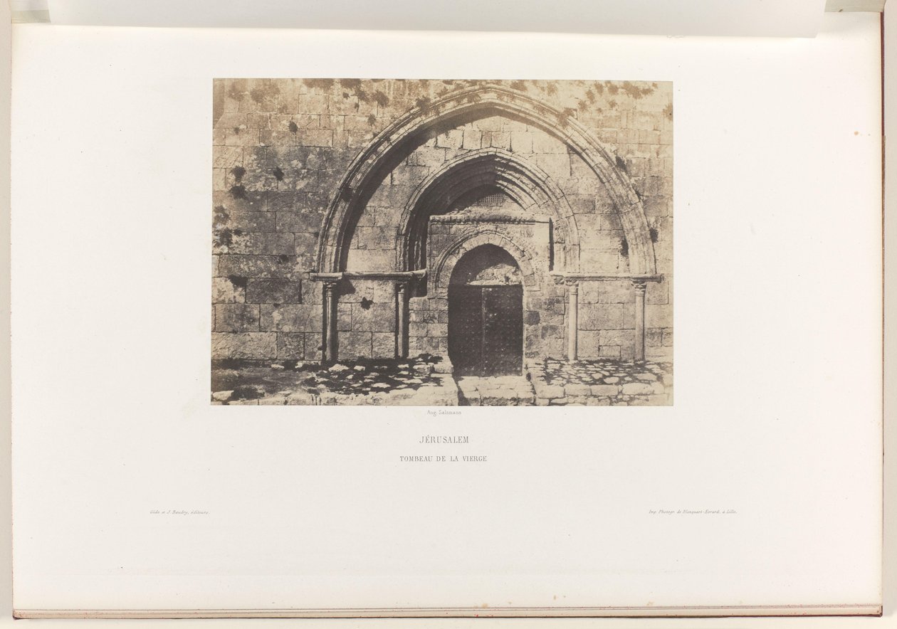 Tumba de Maagd Maria te Jeruzalem Jerusalén. Tumba de la Virgen (título sobre objeto) de Auguste Salzmann