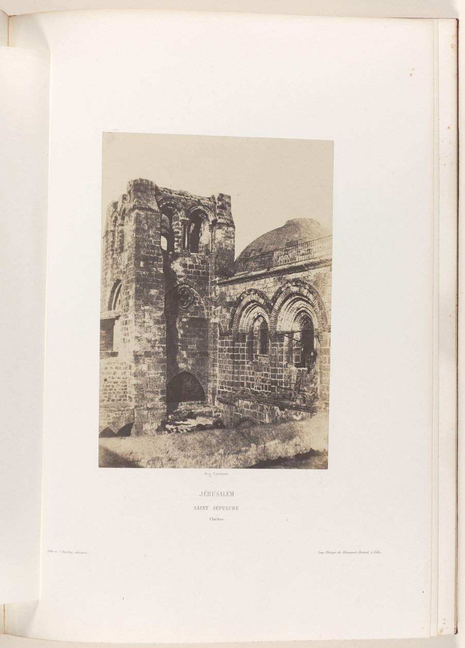 Torre de la Iglesia del Santo Sepulcro en Jerusalén Jerusalén. San Sepulcro. Clocher (título sobre objeto) de Auguste Salzmann
