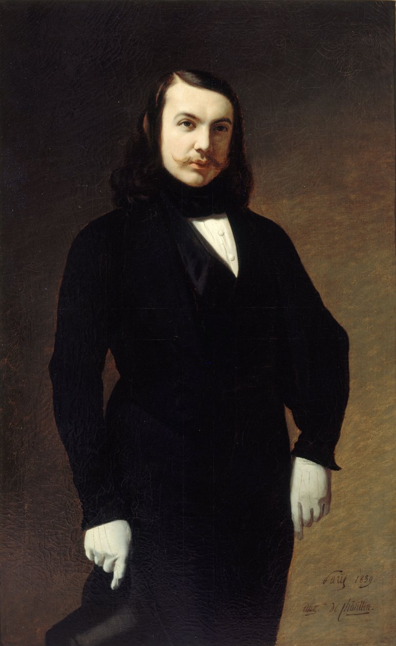 Retrato del poeta Théophile Gautier 1811-1872, 1839 de Auguste de Chatillon
