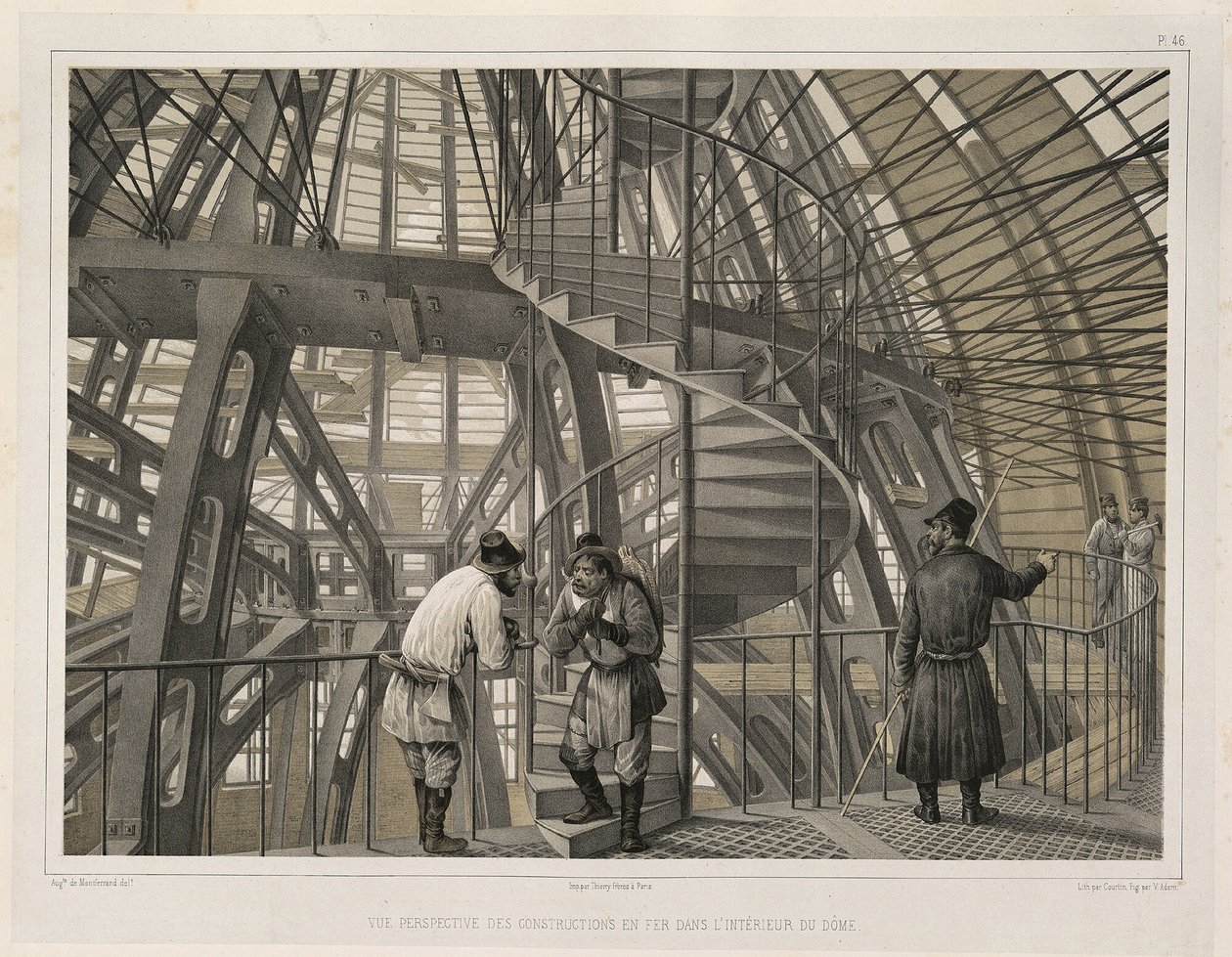 Construcción metálica dentro de la catedral De: La construcción de la Catedral de San Isaac, 1845 de Auguste de Montferrand