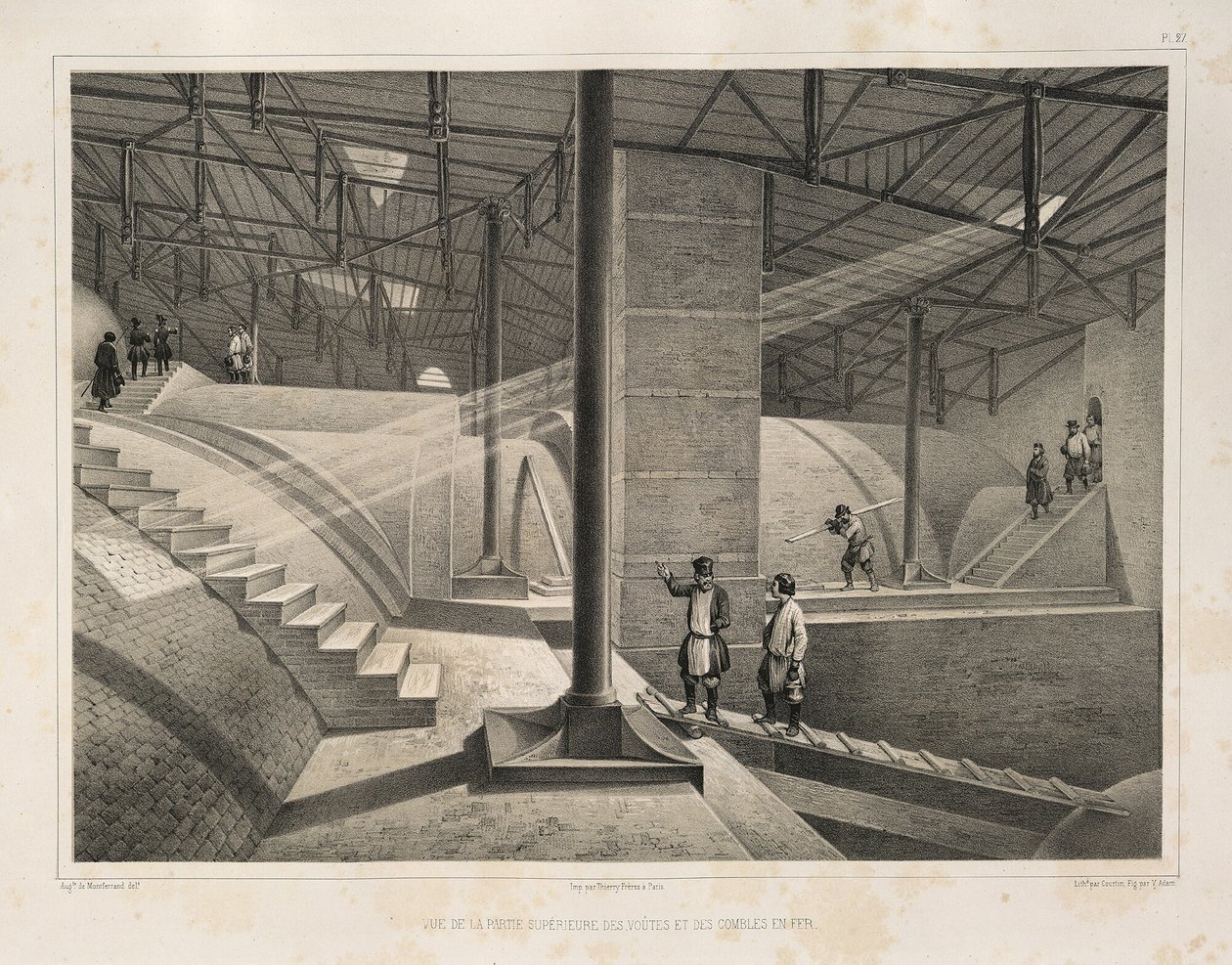 Parte del Arco y un techo de metal De: La Construcción de la Catedral de San Isaac, 1845 de Auguste de Montferrand