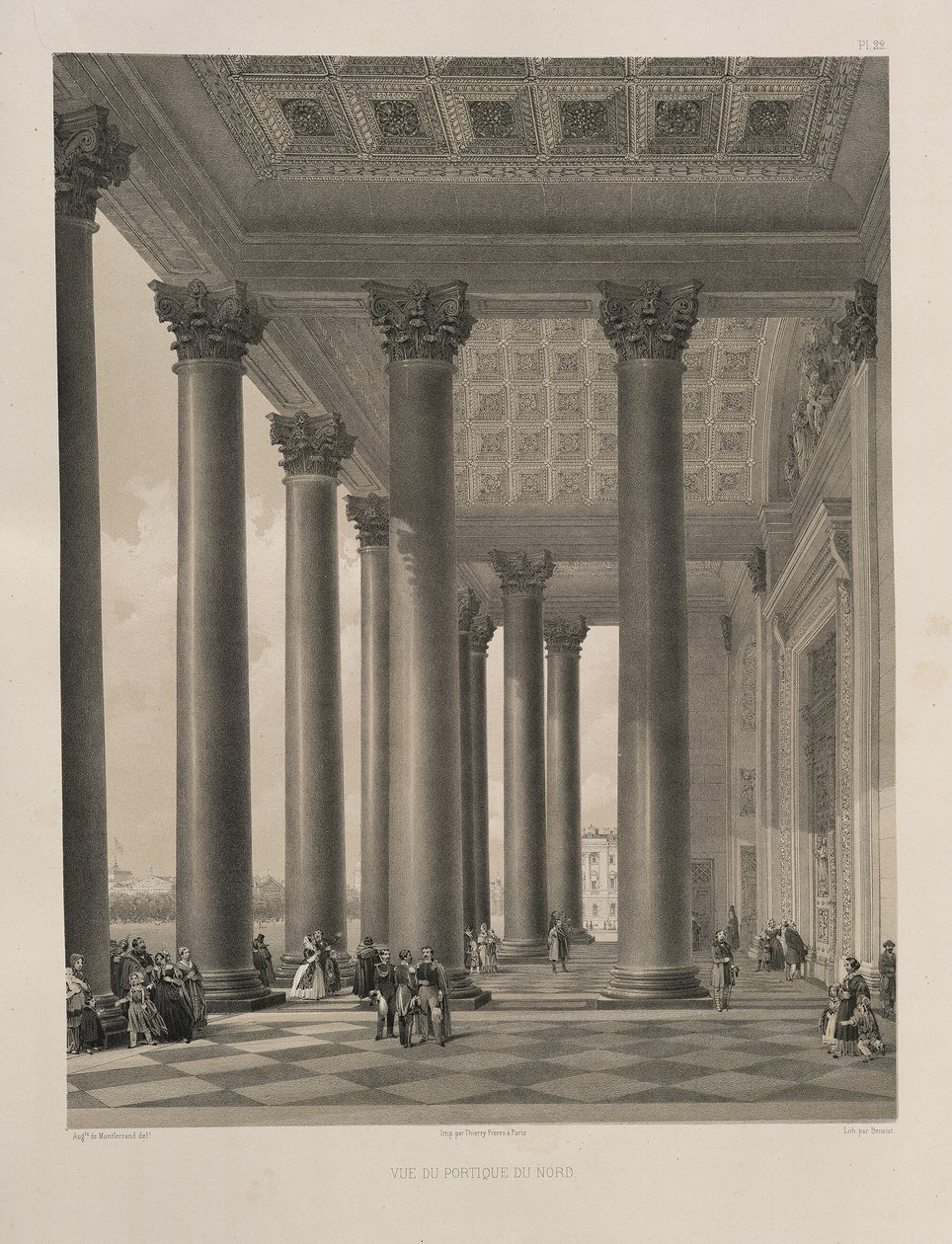 El portal norte de la Catedral de San Isaac De: La construcción de la Catedral de San Isaac, 1845 de Auguste de Montferrand