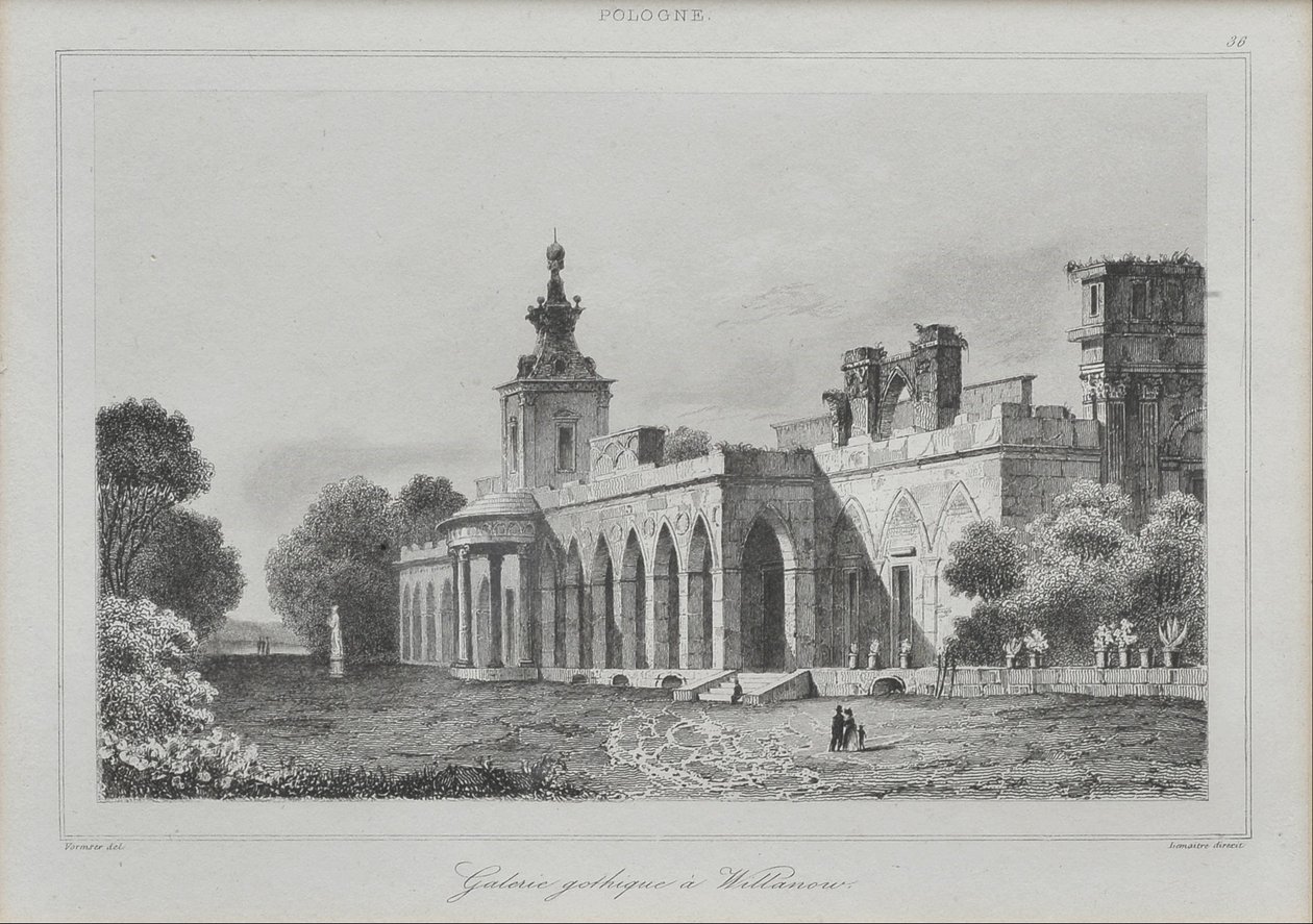 Vista de la Galería Gótica en el Palacio Wilanów de Augustin François Lemaitre