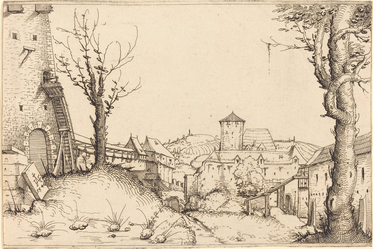 Patio de un castillo de Augustin Hirschvogel