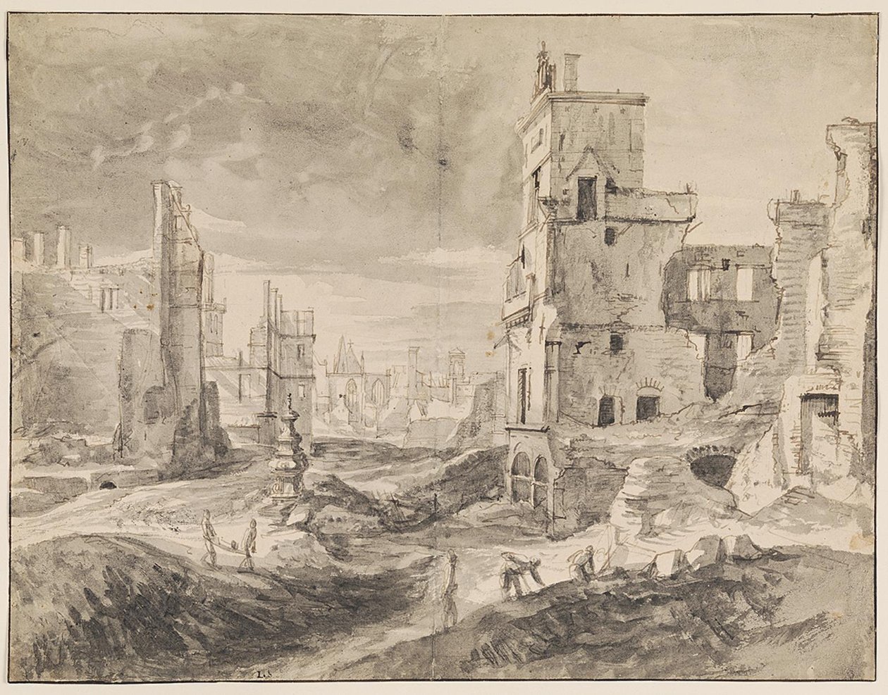 Bruselas después del bombardeo de 1695 de Augustin Coppens