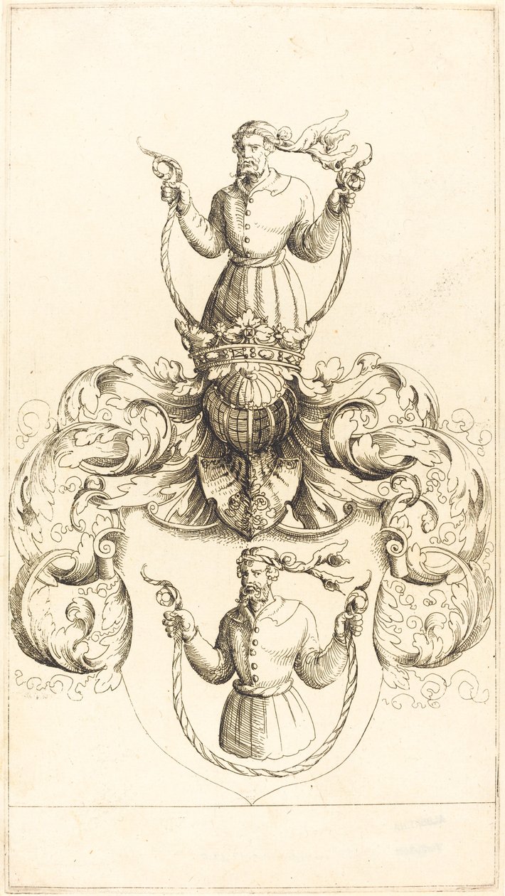 Escudo de armas de hombre desconocido de Augustin Hirschvogel