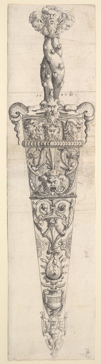 Diseño para una daga y funda, 1543 de Augustin Hirschvogel
