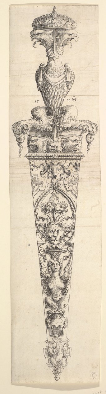 Diseño para una Daga y Vaina de Augustin Hirschvogel