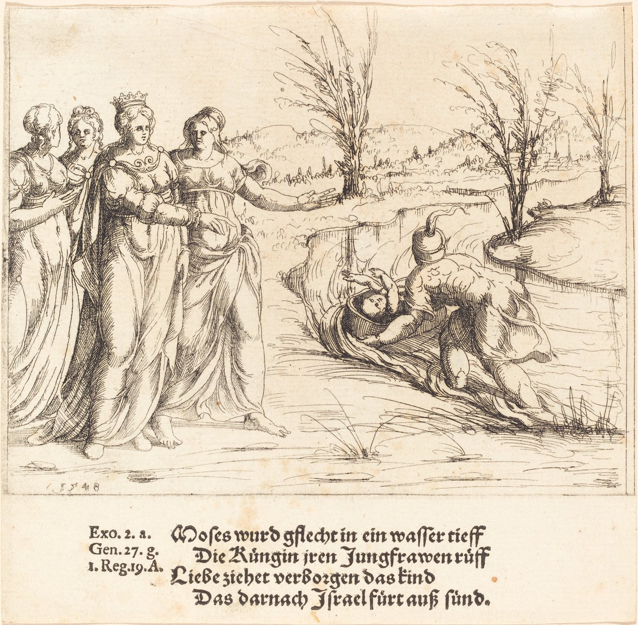 El hallazgo de Moisés de Augustin Hirschvogel