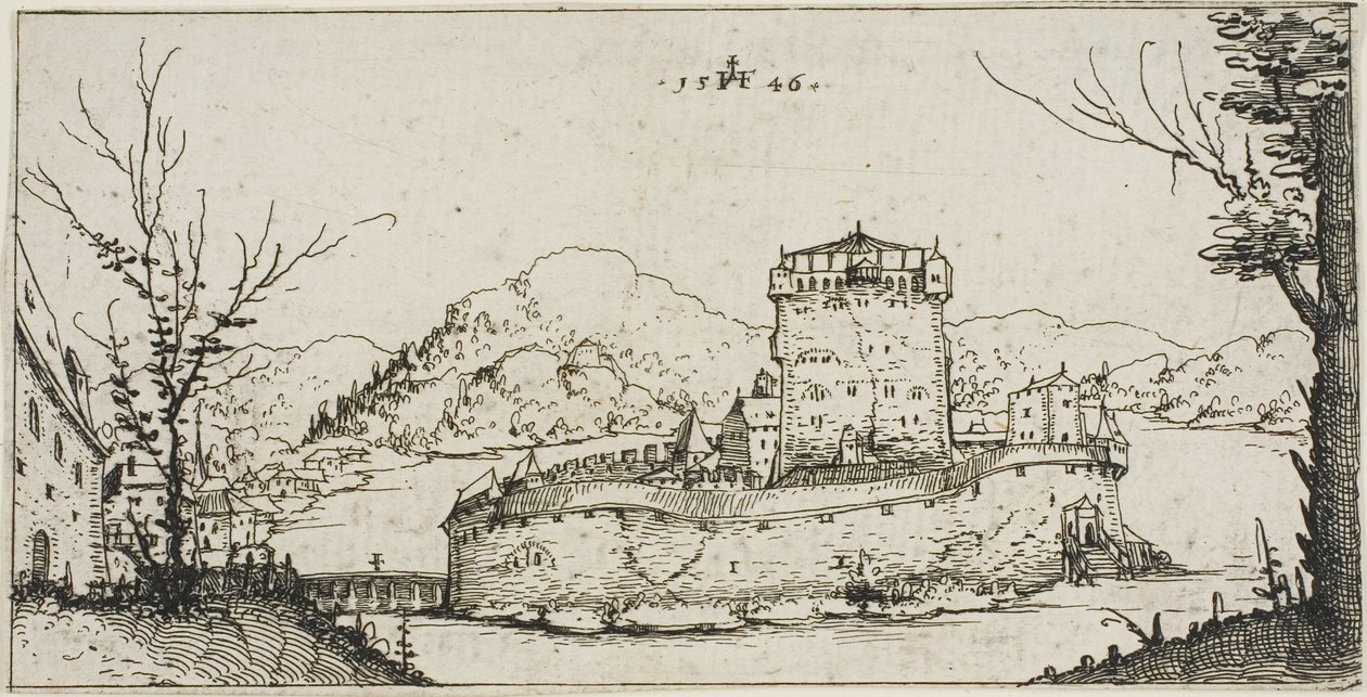 Fortaleza en un lago de Augustin Hirschvogel