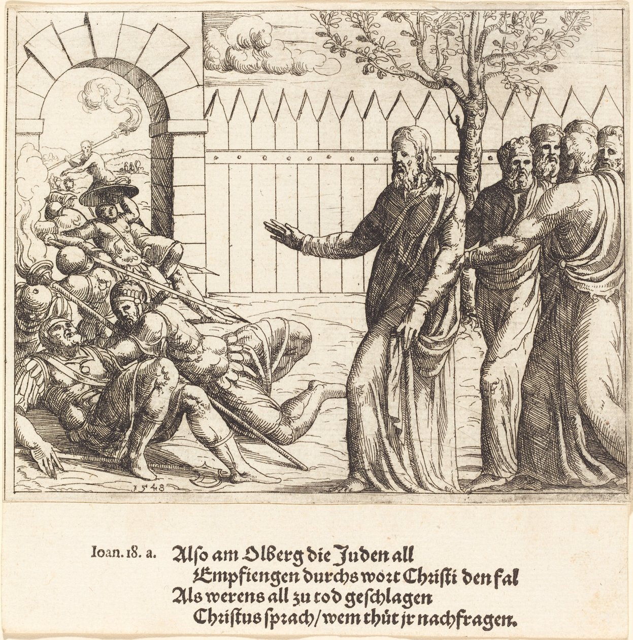 Jesús se identifica antes del arresto, 1548 de Augustin Hirschvogel