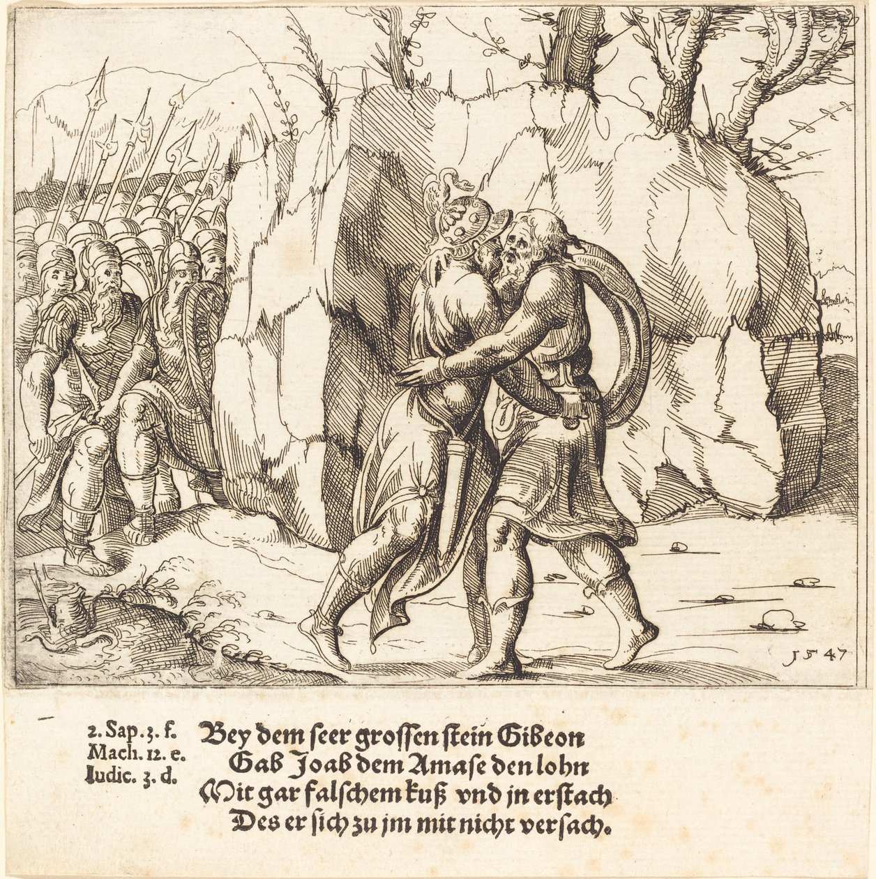 Joab traiciona a Abner de Augustin Hirschvogel