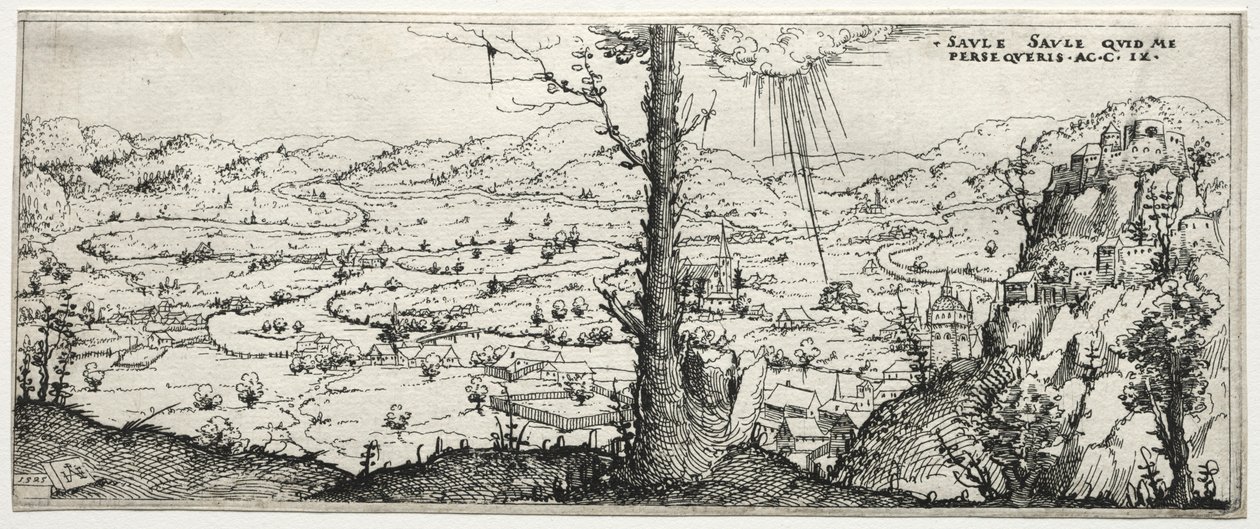 Paisaje con la conversión de Saulo, 1545 de Augustin Hirschvogel