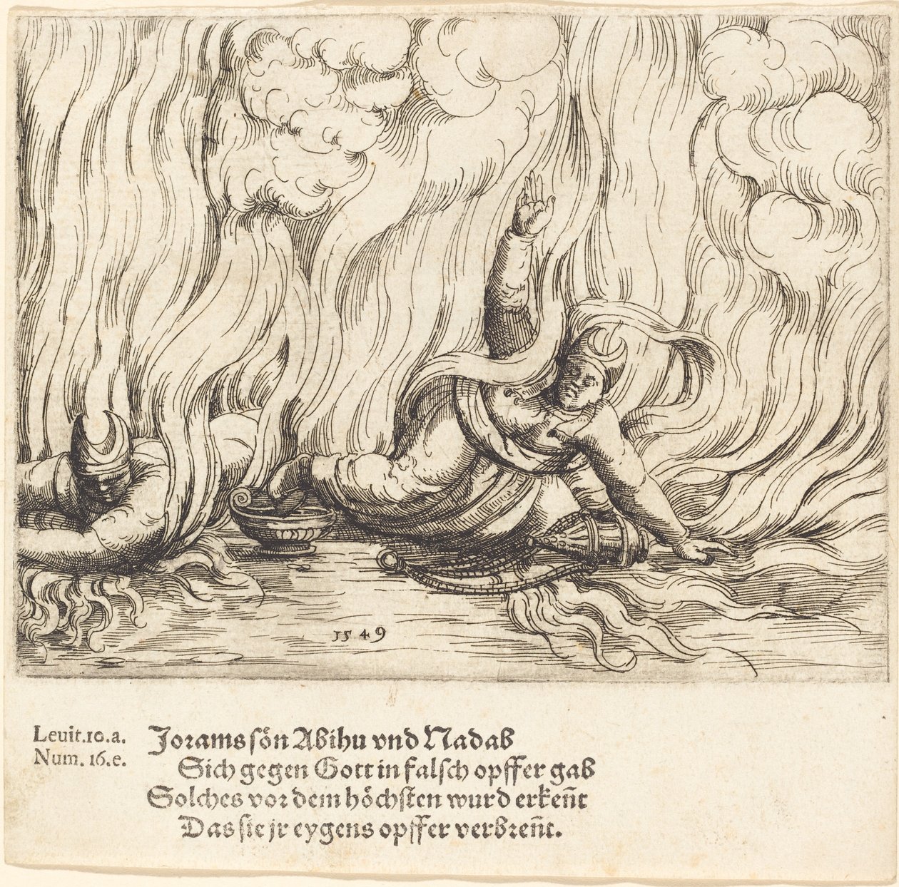 Nadab y Abiú, 1549 de Augustin Hirschvogel